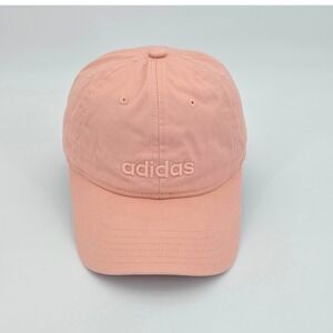 adidas Hat Cap Womens Strap Back Pink Peach Climalite Relaxed Hike Gym Casual